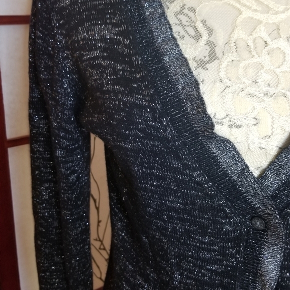 Victoria's Secret Dressy Black Sequined Cardigan GORGEOUS - Size M - Picture 2 of 12